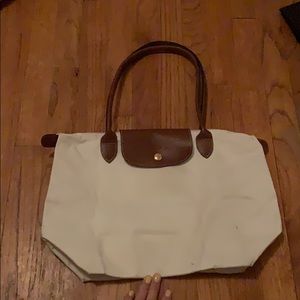 white longchamp le pliage medium tote